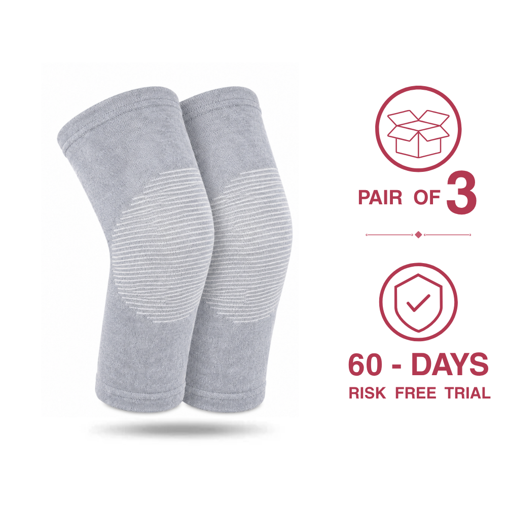 Bamboo Knee Sleeve (Pack of 3) - Breathable Compression Support