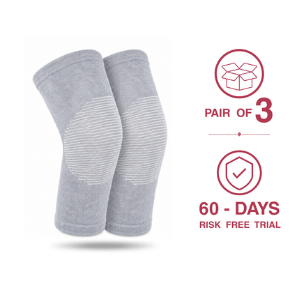 Bamboo Knee Sleeve (Pack of 3) - Breathable Compression Support
