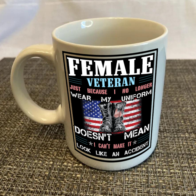 Female Veteran Coffee Cup