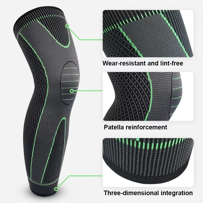 Long Knee Sleeve (Pack of 3) — Non-Slip Elastic Long Compression Support for Running & Sports