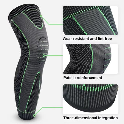 Long Knee Sleeve (Peice of 3) : Non-Slip Elastic Long Compression Support for Running & Sports