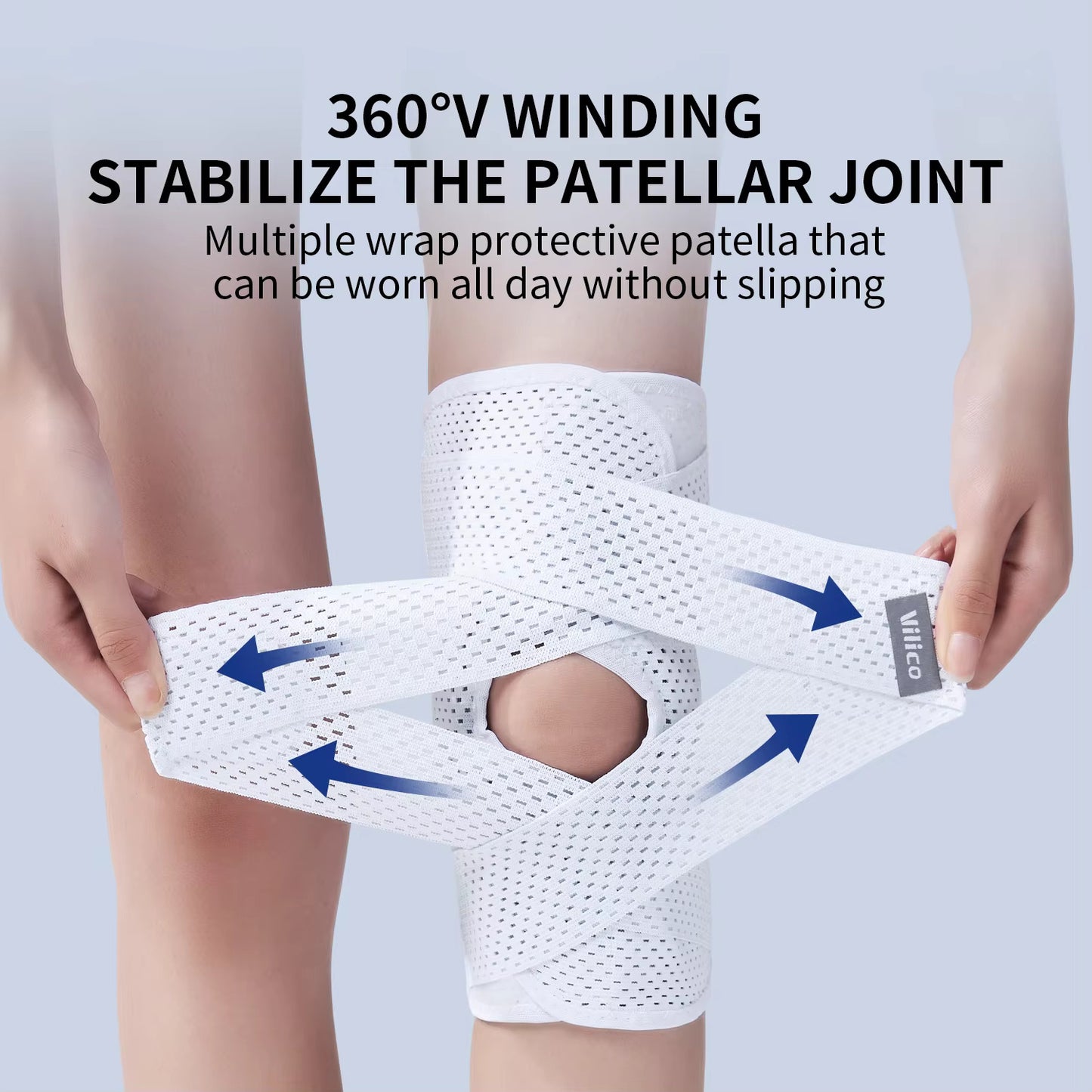 Adjustable Outdoor Knee Support Sleeve (Pack of 3) — Breathable V-Cross Wrap Support Sleeve