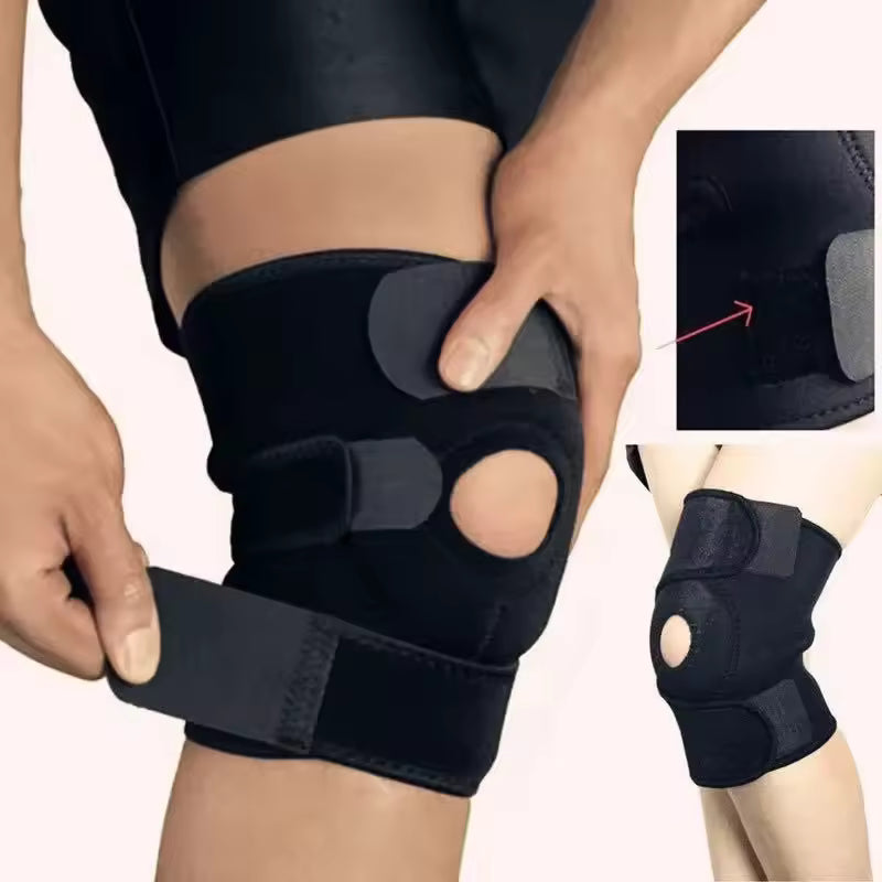 Knee Support with Springs (Pack of 3) - Adjustable Sports Wrap Knee Pad