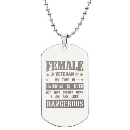 Female Veteran Dog Tag