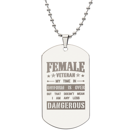 Female Veteran Dog Tag