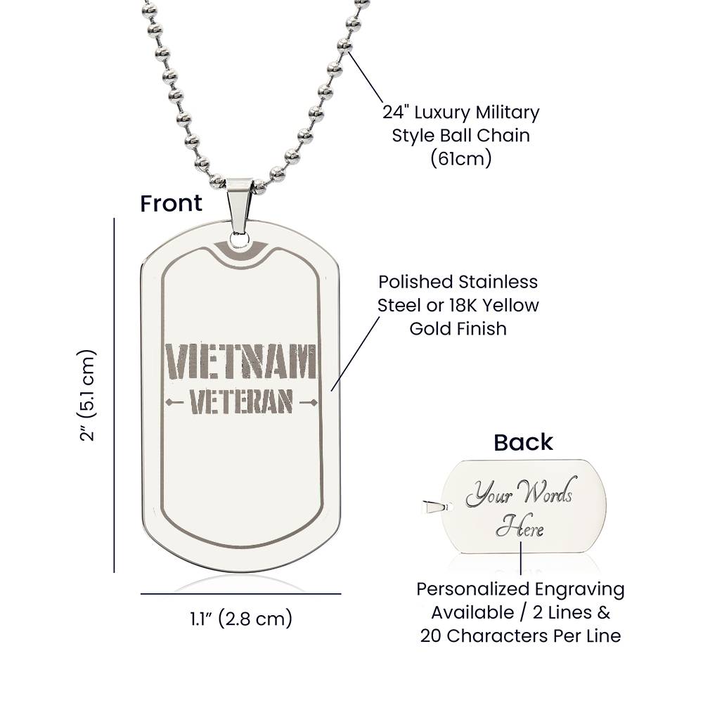 Vietnam Veteran Dog Tag