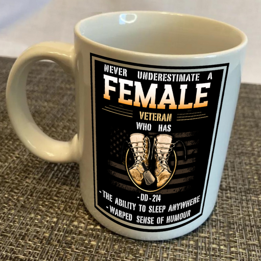 Female Veteran Coffee Cup
