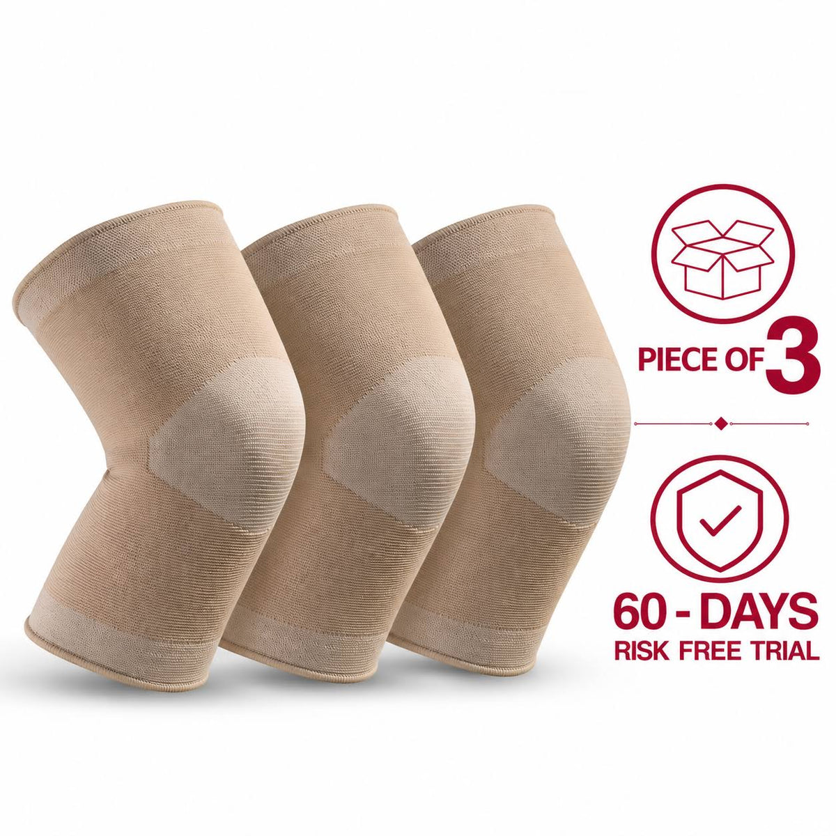 Warm Knee Sleeve (Peice of 3) : Thermal Circulation Elastic Compression Support