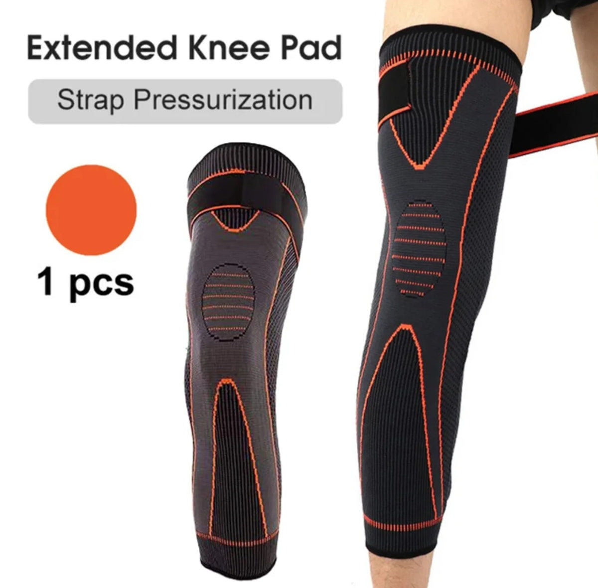 Long Knee Sleeve (Peice of 3) : Non-Slip Elastic Long Compression Support for Running & Sports