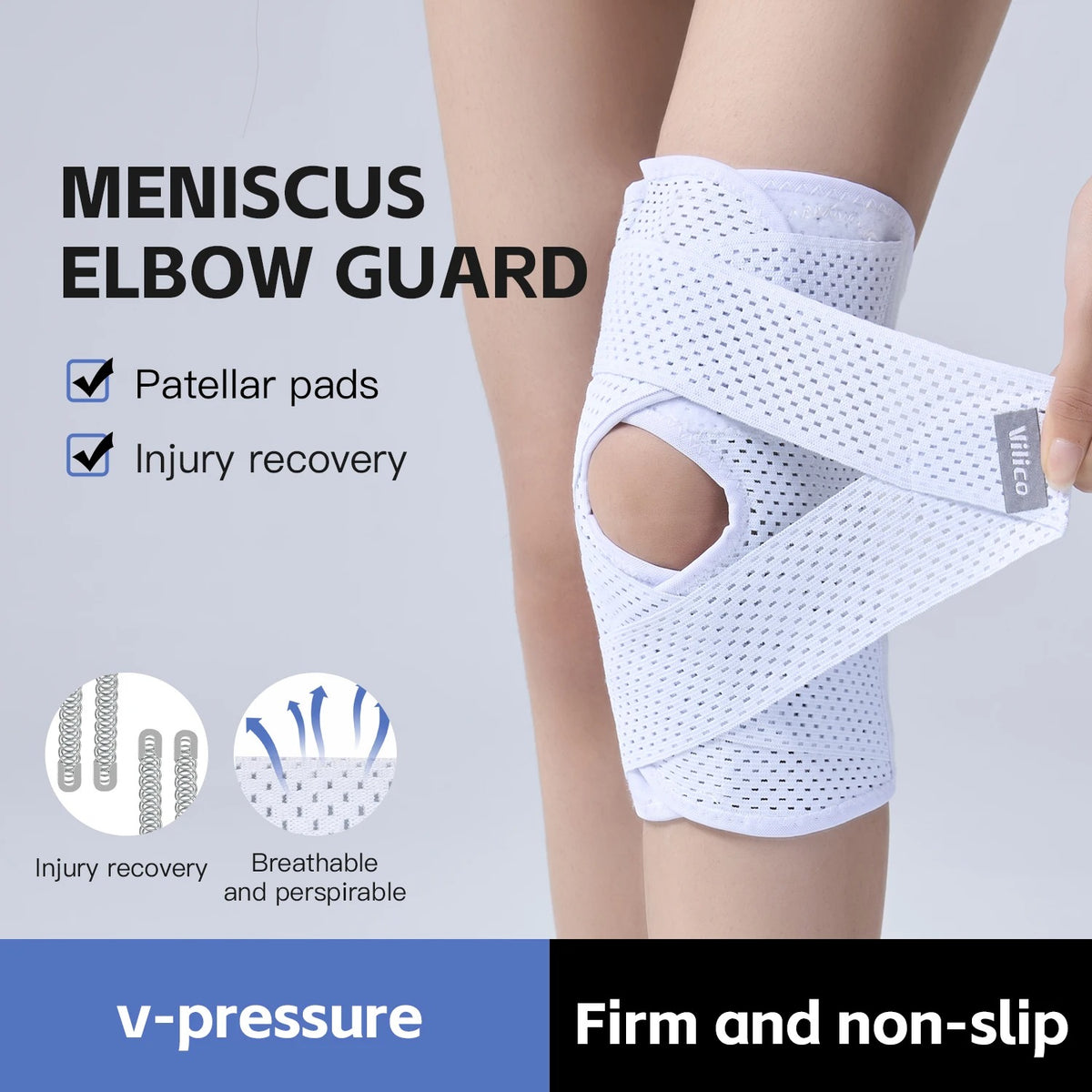 Adjustable Outdoor Knee Support Sleeve (Pack of 3) : Breathable V-Cross Wrap Support Sleeve