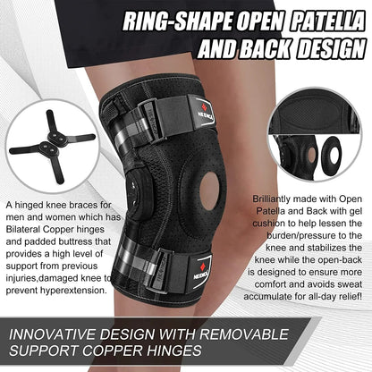 Hinged Knee Brace : Side Stabilizers, Adjustable Brace