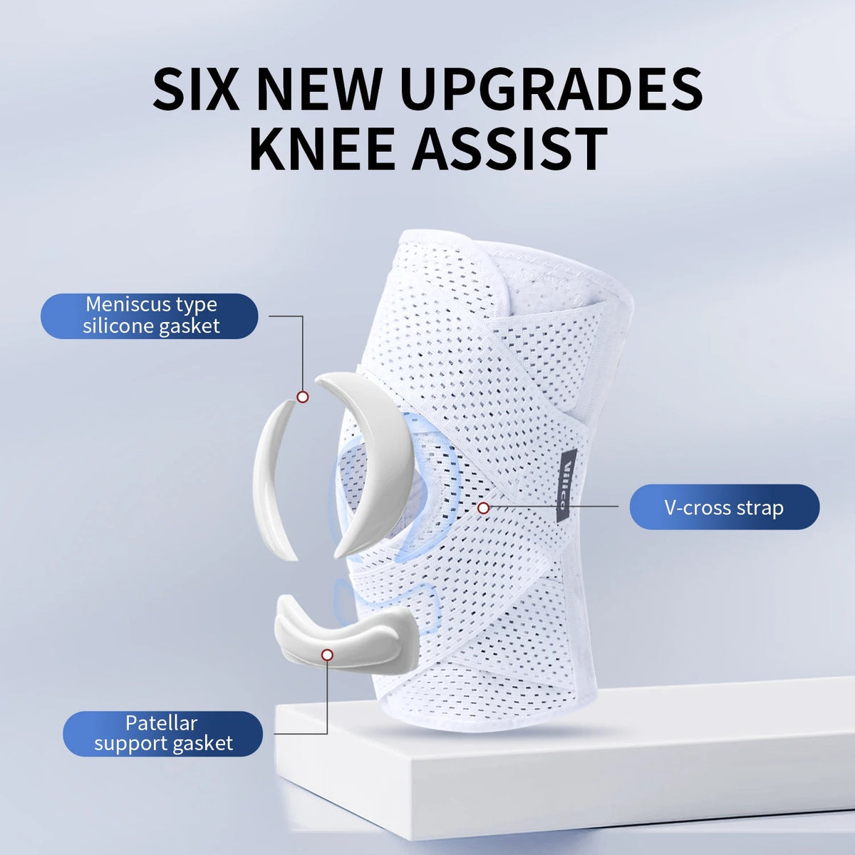 Adjustable Outdoor Knee Support Sleeve (Pack of 3) : Breathable V-Cross Wrap Support Sleeve