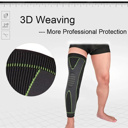 Long Knee Sleeve (Peice of 3) : Non-Slip Elastic Long Compression Support for Running & Sports