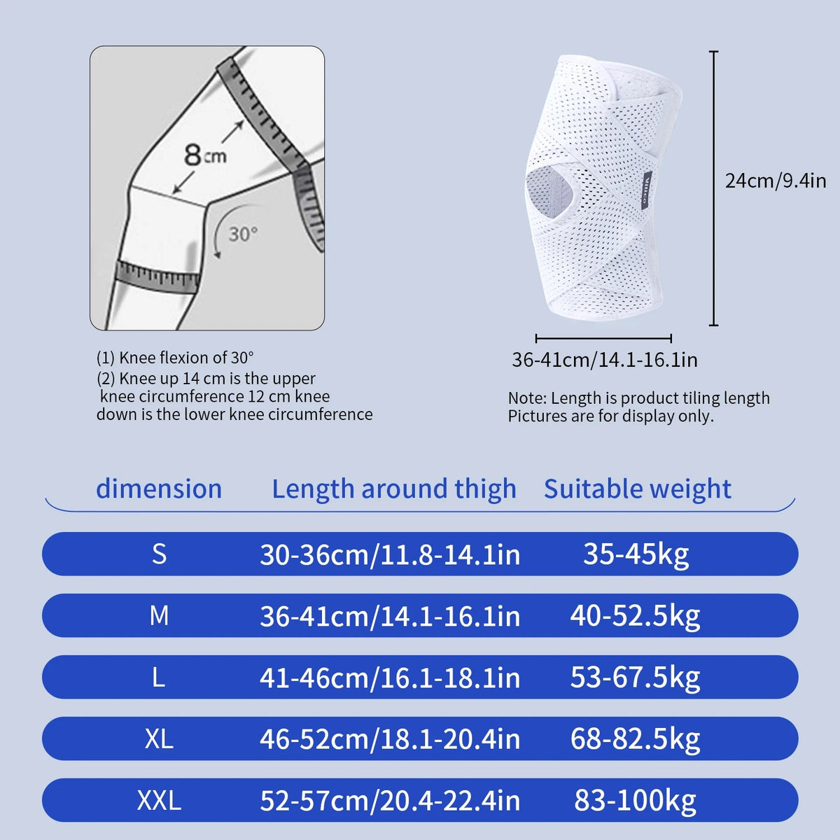Adjustable Outdoor Knee Support Sleeve (Pack of 3) : Breathable V-Cross Wrap Support Sleeve