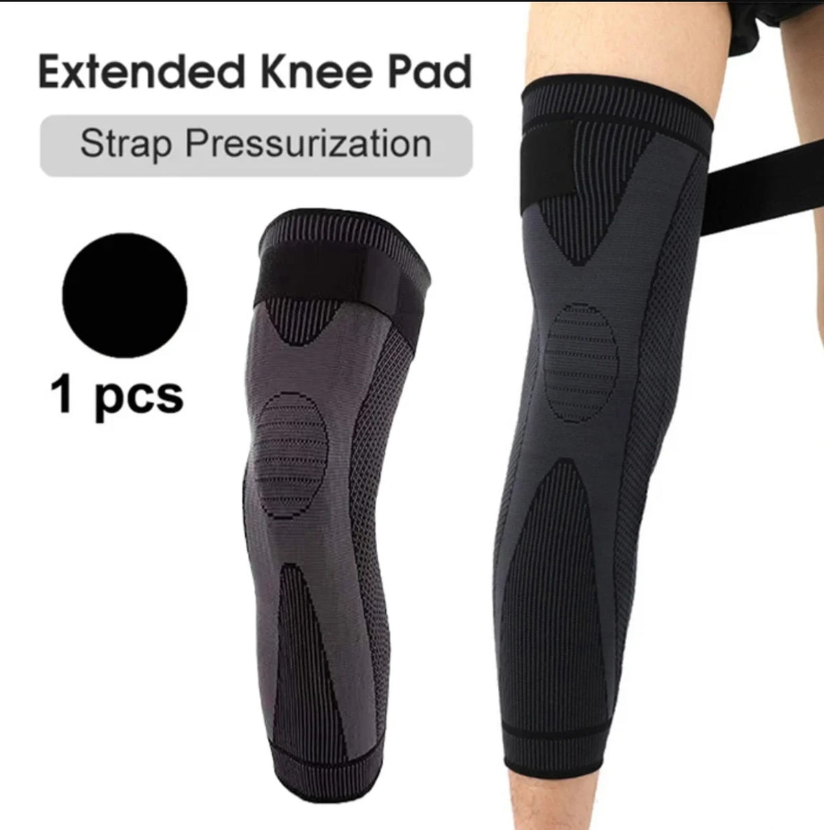 Long Knee Sleeve (Peice of 3) : Non-Slip Elastic Long Compression Support for Running & Sports