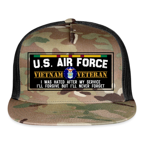 US Airforce Camouflage Cap - Vietnam Veteran - MultiCam\black