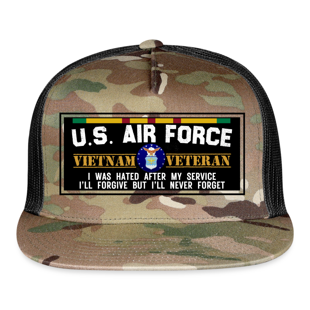 US Airforce Camouflage Cap - Vietnam Veteran - MultiCam\black