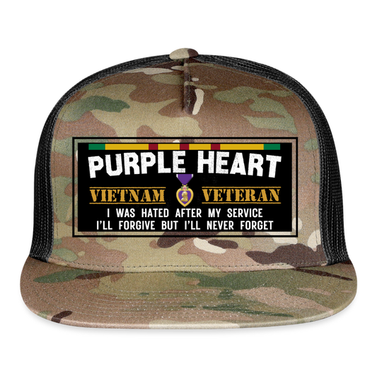 Purple Heart Camouflage Cap - Vietnam Veteran - MultiCam\black