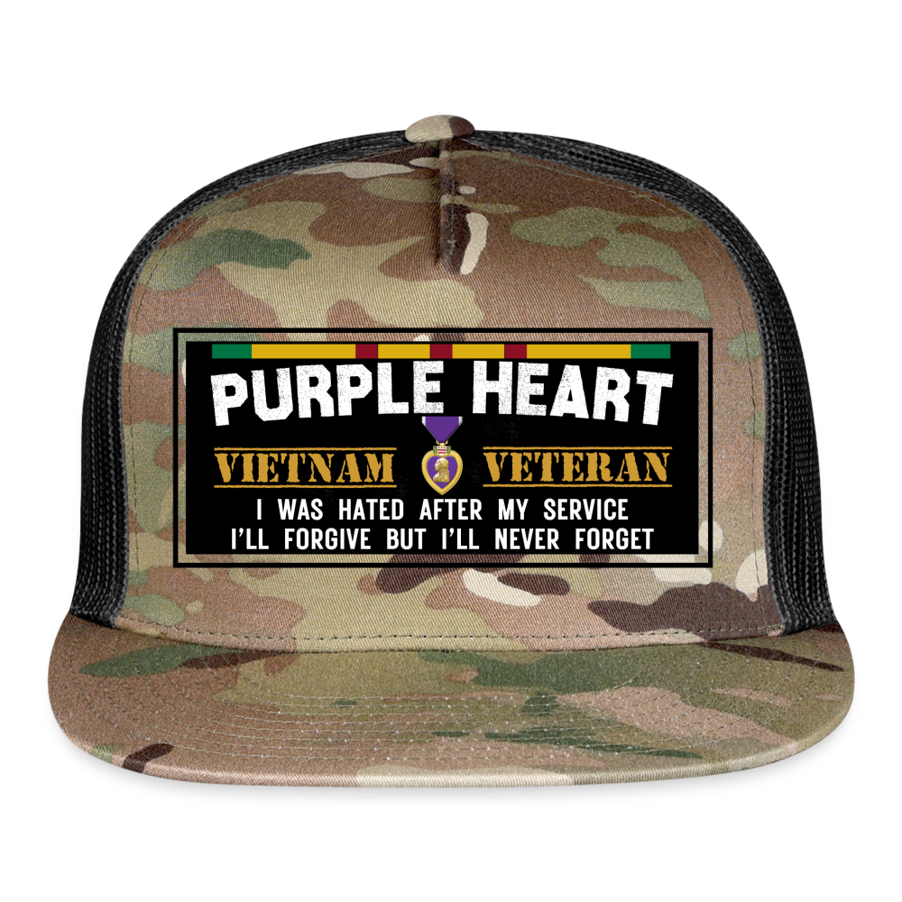 Purple Heart Camouflage Cap - Vietnam Veteran - MultiCam\black