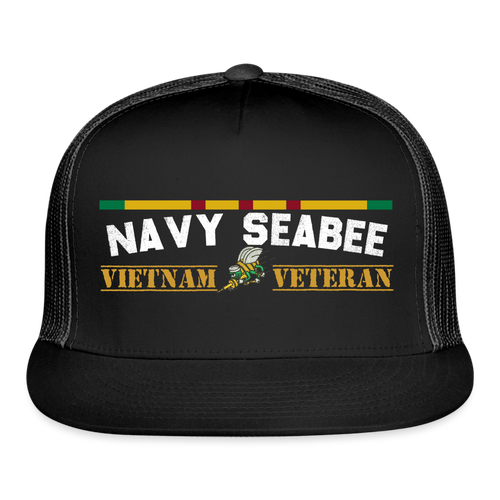 Navy Seabee Vietnam Veteran Warrior Cap - black/black