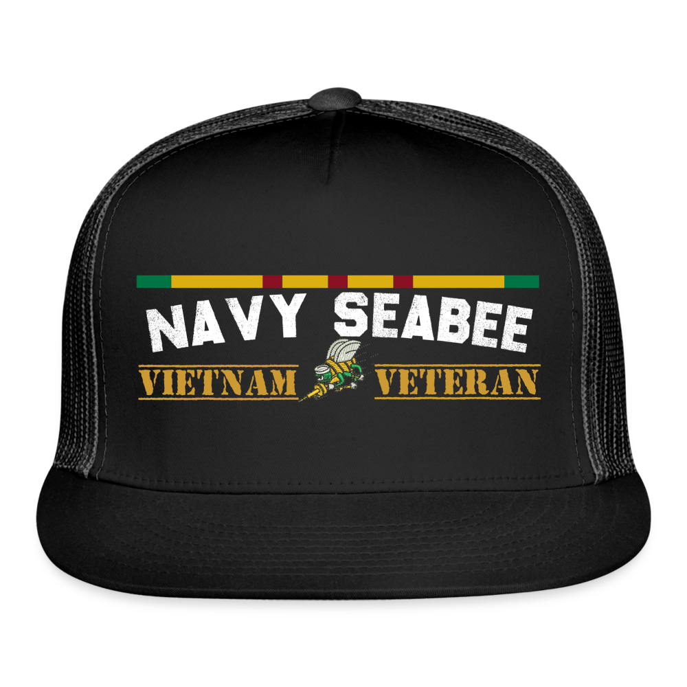 Navy Seabee Vietnam Veteran Warrior Cap - black/black