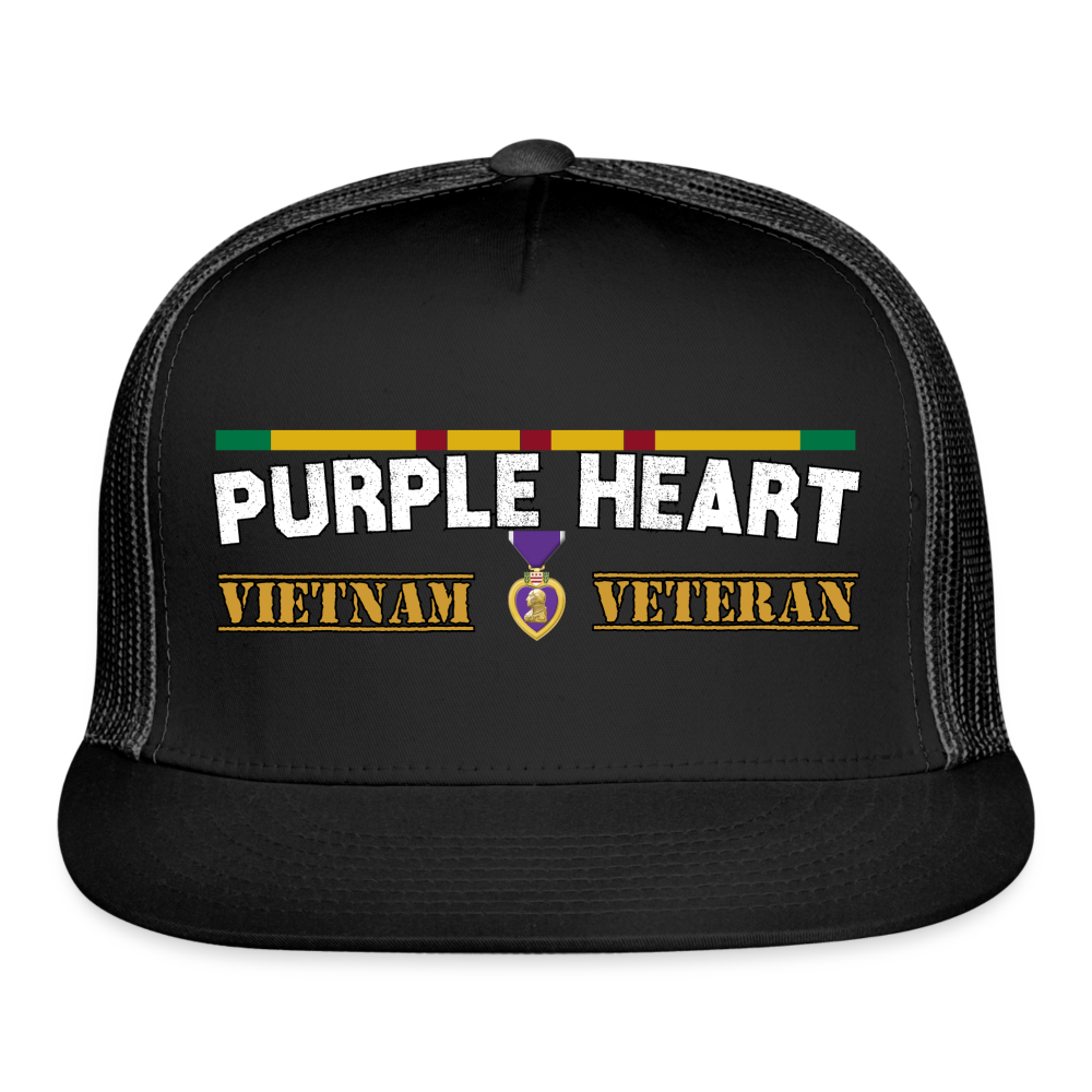 Purple Heart Vietnam Veteran Warrior Cap - black/black