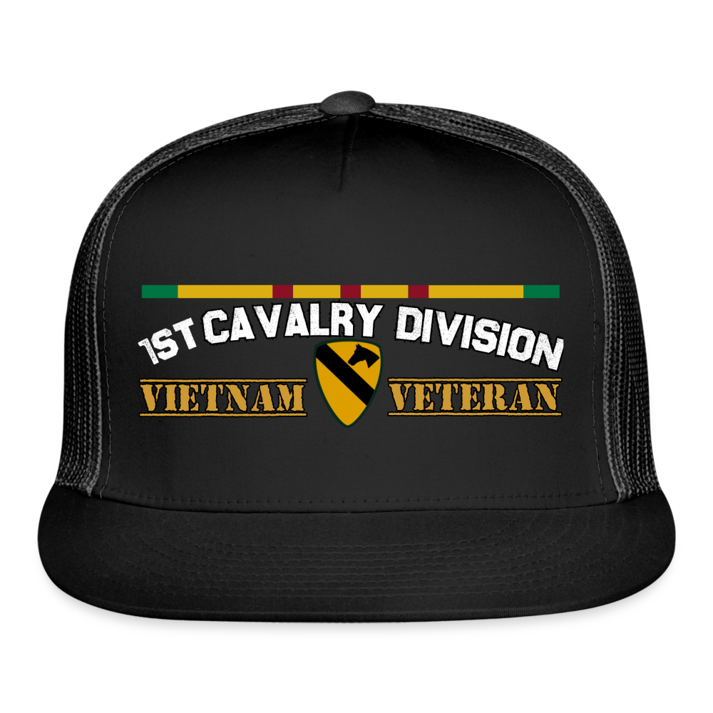 101st Cavalry Division Vietnam Veteran Warrior Cap - black/black