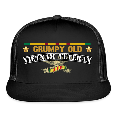 Grumpy Old Regular Vietnam Veteran Hat - black/black