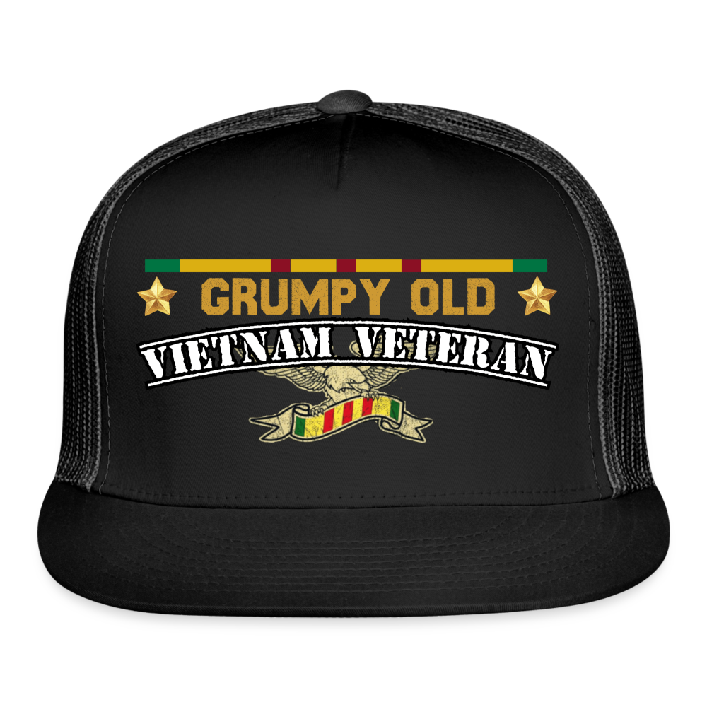 Grumpy Old Regular Vietnam Veteran Hat - black/black