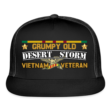 Grumpy Old Desert Storm Vietnam Veteran Hat - black/black