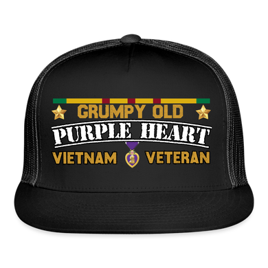 Grumpy Old Purple Heart Vietnam Veteran - black/black