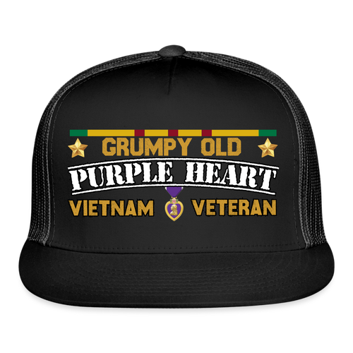 Grumpy Old Purple Heart Vietnam Veteran - black/black