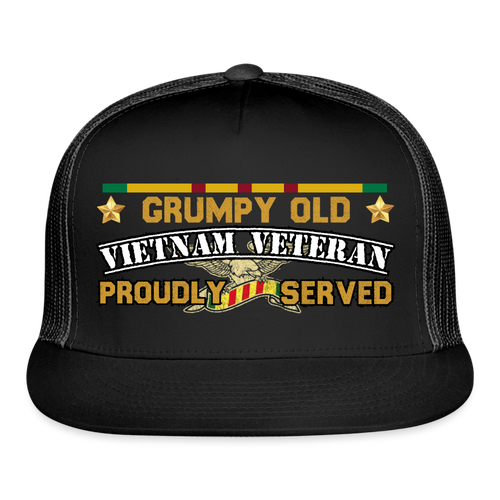 Grumpy Old Proudly Served Vietnam Veteran - black/black