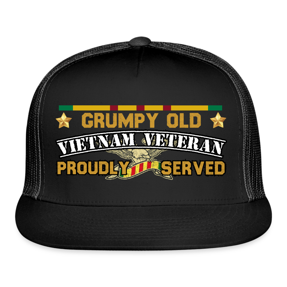 Grumpy Old Proudly Served Vietnam Veteran - black/black