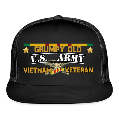 Grumpy Old US Army Vietnam Veteran Hat - black/black