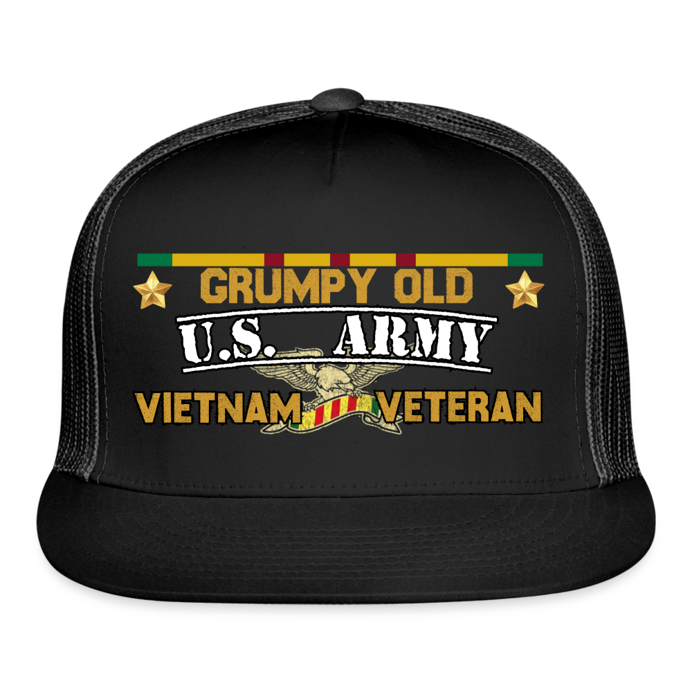 Grumpy Old US Army Vietnam Veteran Hat - black/black