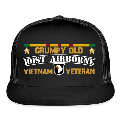 Grumpy Old 101st Airborne Vietnam Veteran Hat - black/black