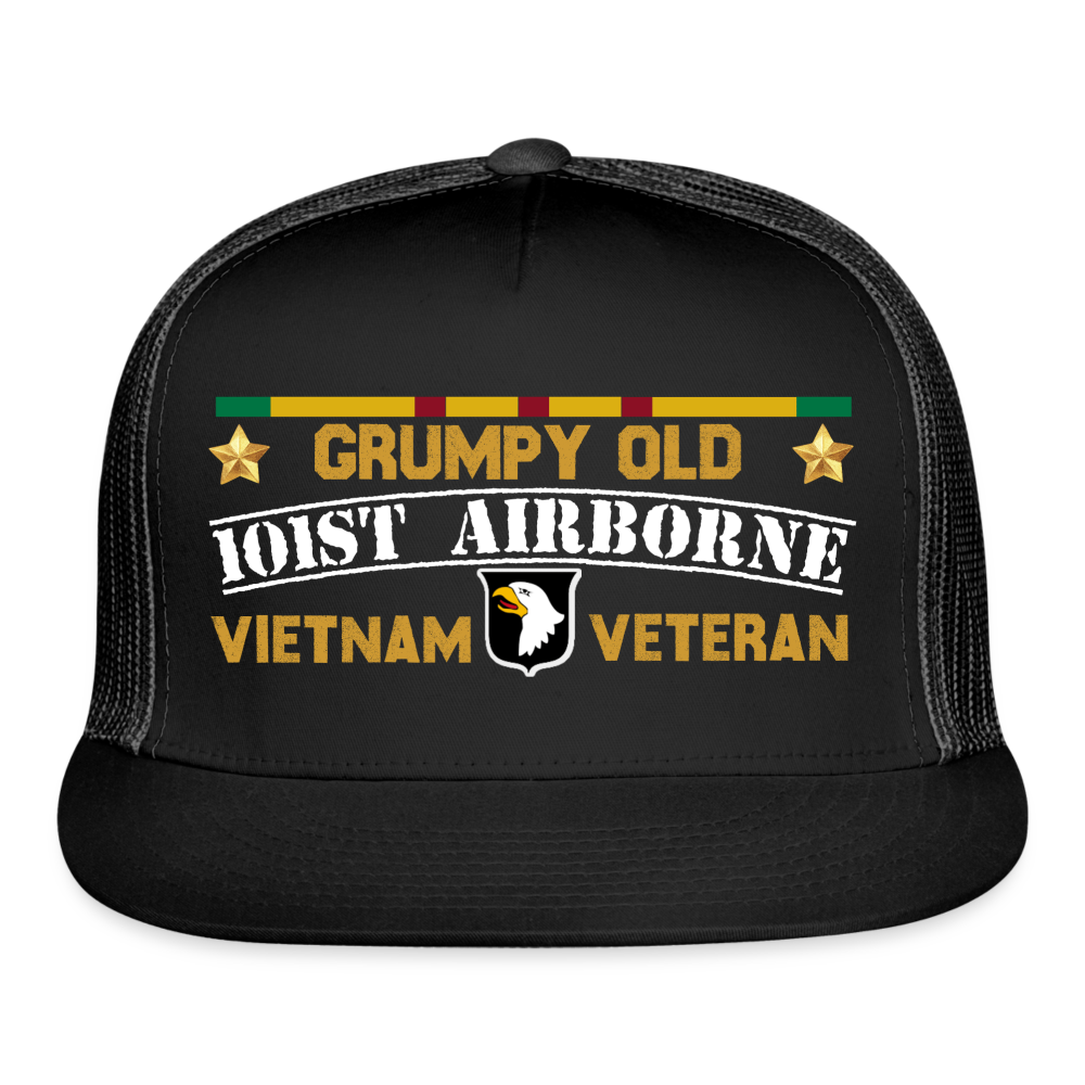 Grumpy Old 101st Airborne Vietnam Veteran Hat - black/black