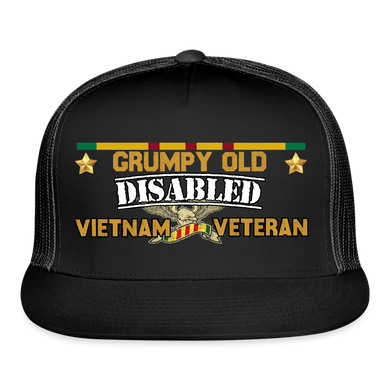 Grumpy Old Disabled Vietnam Veteran Hat - black/black