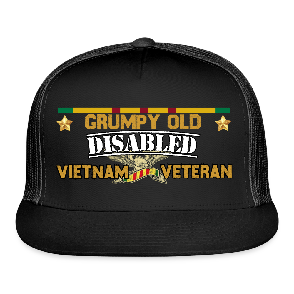 Grumpy Old Disabled Vietnam Veteran Hat - black/black