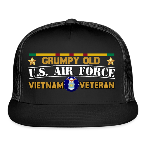 Grumpy Old US Air Force Vietnam Veteran - black/black