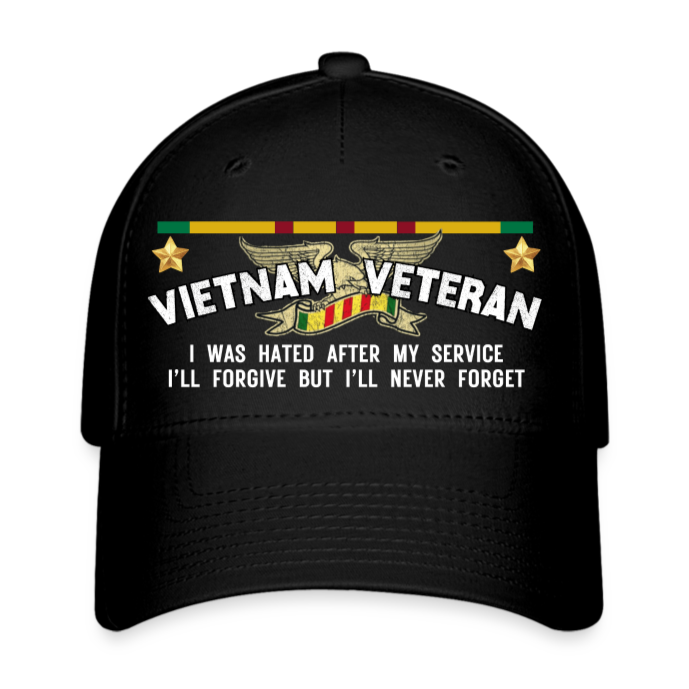 Never Forget Sacrifice of Vietnam Veteran Baseball Cap - black