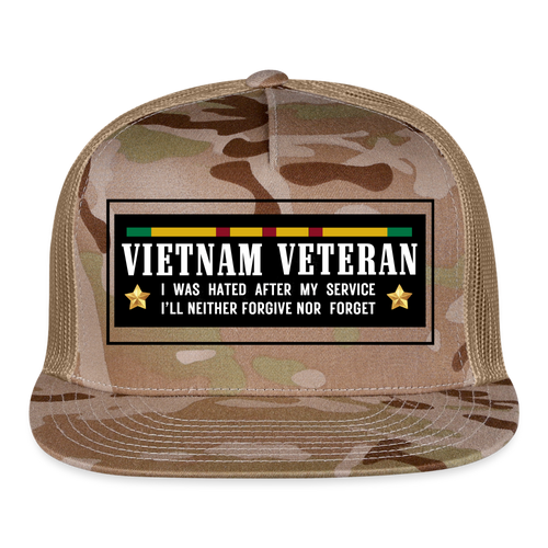 Vietnam Veteran with Light Color Camouflage Cap - MultiCam\tan