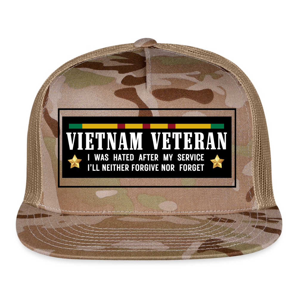 Vietnam Veteran with Light Color Camouflage Cap - MultiCam\tan